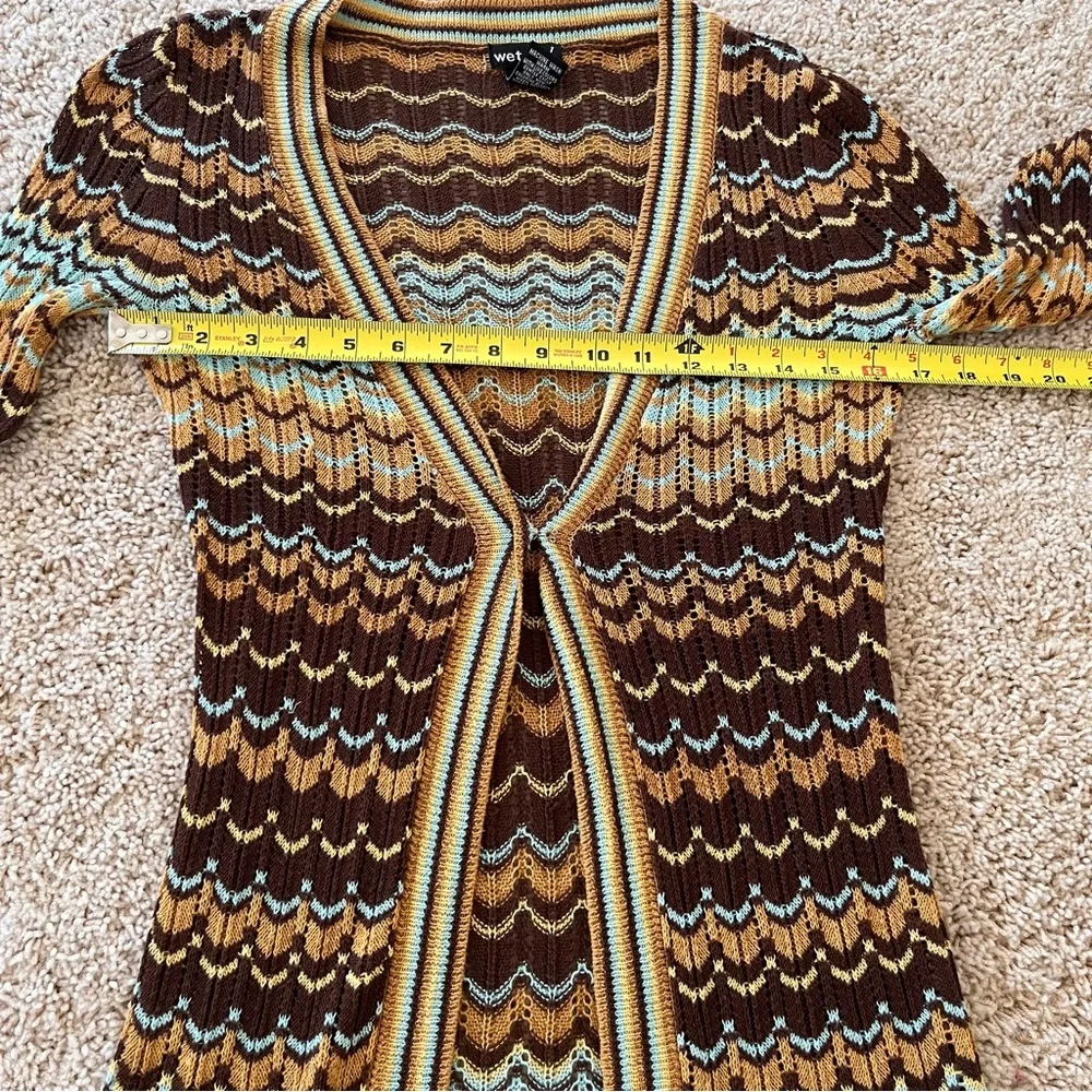 Vintage‎ Y2K Wet Seal Cardigan Sweater Small Crochet Boho Festival Alternative